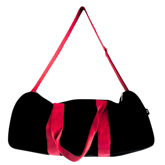 Don’t Quit 100% Cotton Gym Bag – Black with Cherry Pink Handle