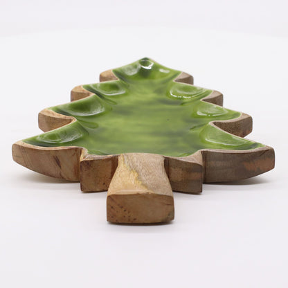 Enamel Mango Wood Tree Bowl – 25x19 CM