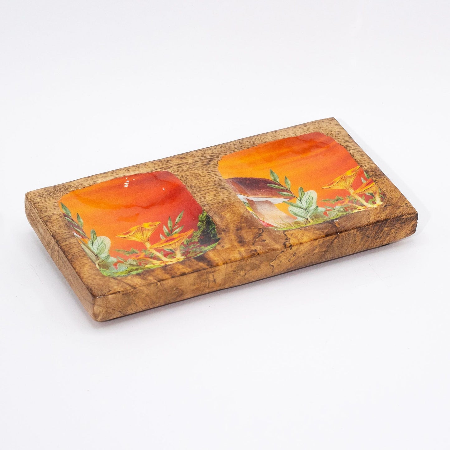Mango Wood Enamelled Trinket Tray – 20x10x2.5 CM