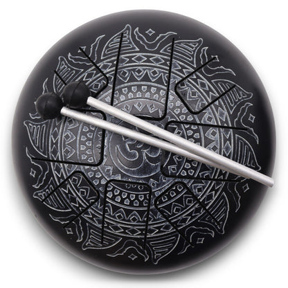 Happy Drum Om Mandala Engraved- 22x15cm