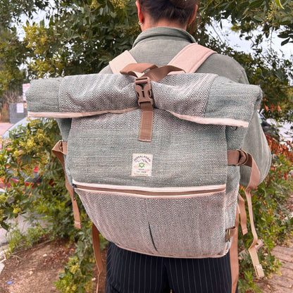 Sage Trekking Rolling Backpack – Hemp & Cotton Canvas