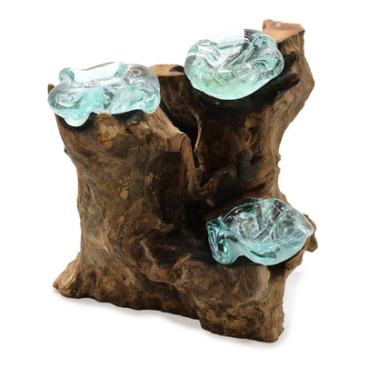 Recycled Glass Triple Candle Holder – Gamal Wood