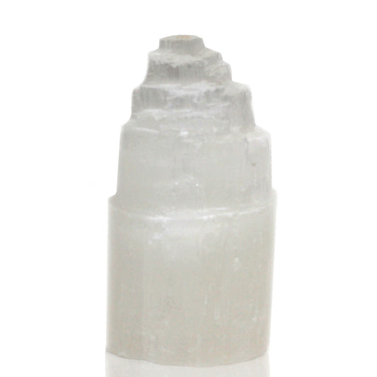 Natural Selenite Tower Lamp – 15 CM