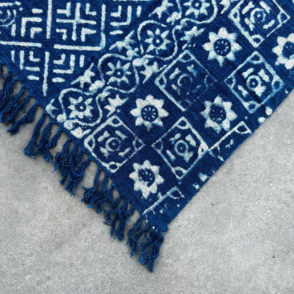 Cotton Indigo Throw – Desi Stripes 170x120 CM