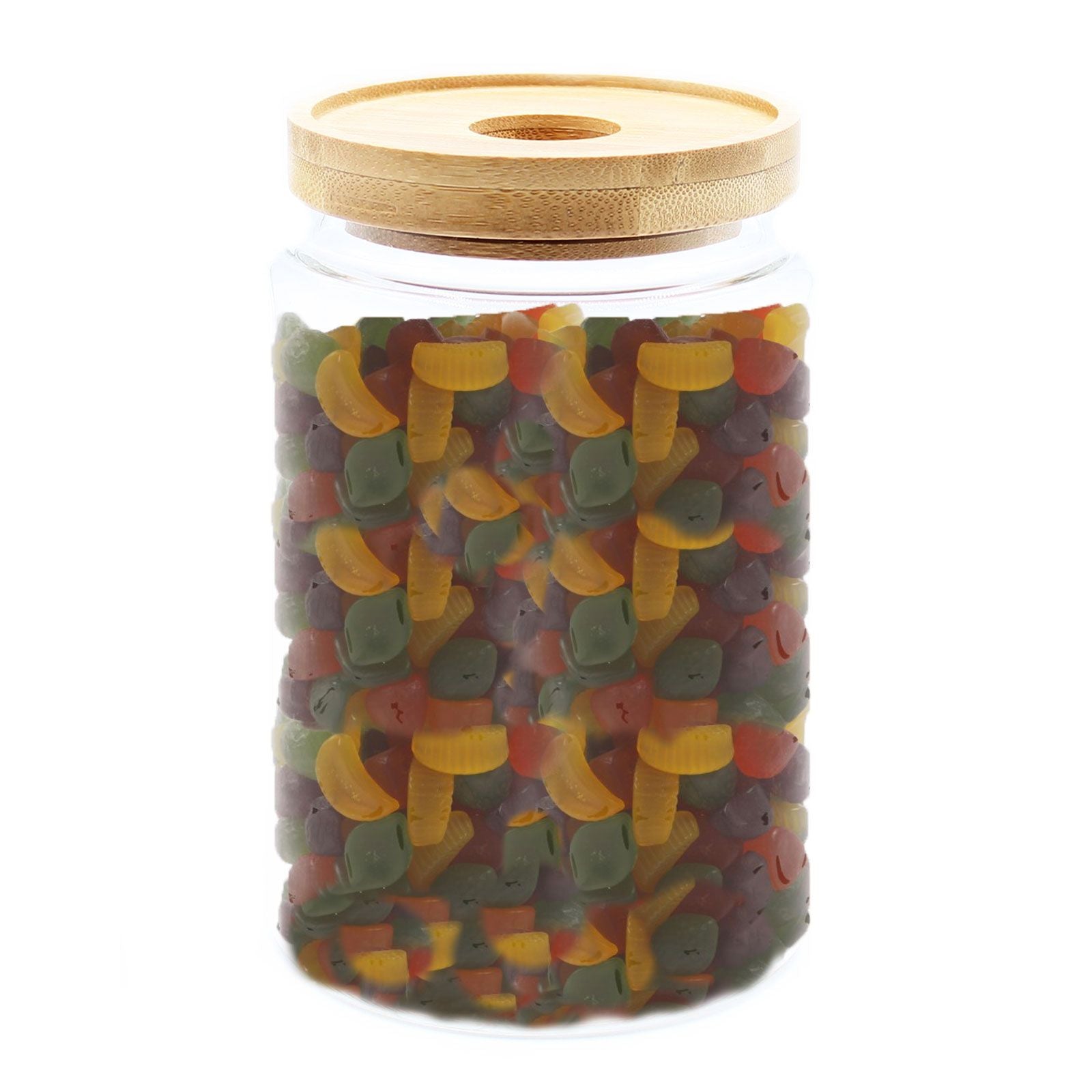 15cm borosilicate glass storage jar with eco-friendly bamboo lid, clear food container for kitchen storage