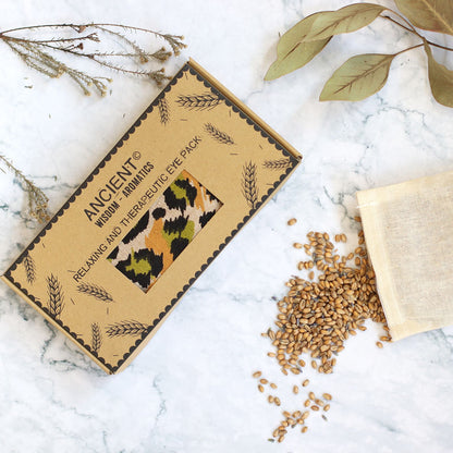 Lavender Natural Cotton & Juco Eye Pillow in Gift Box – Night Leopard