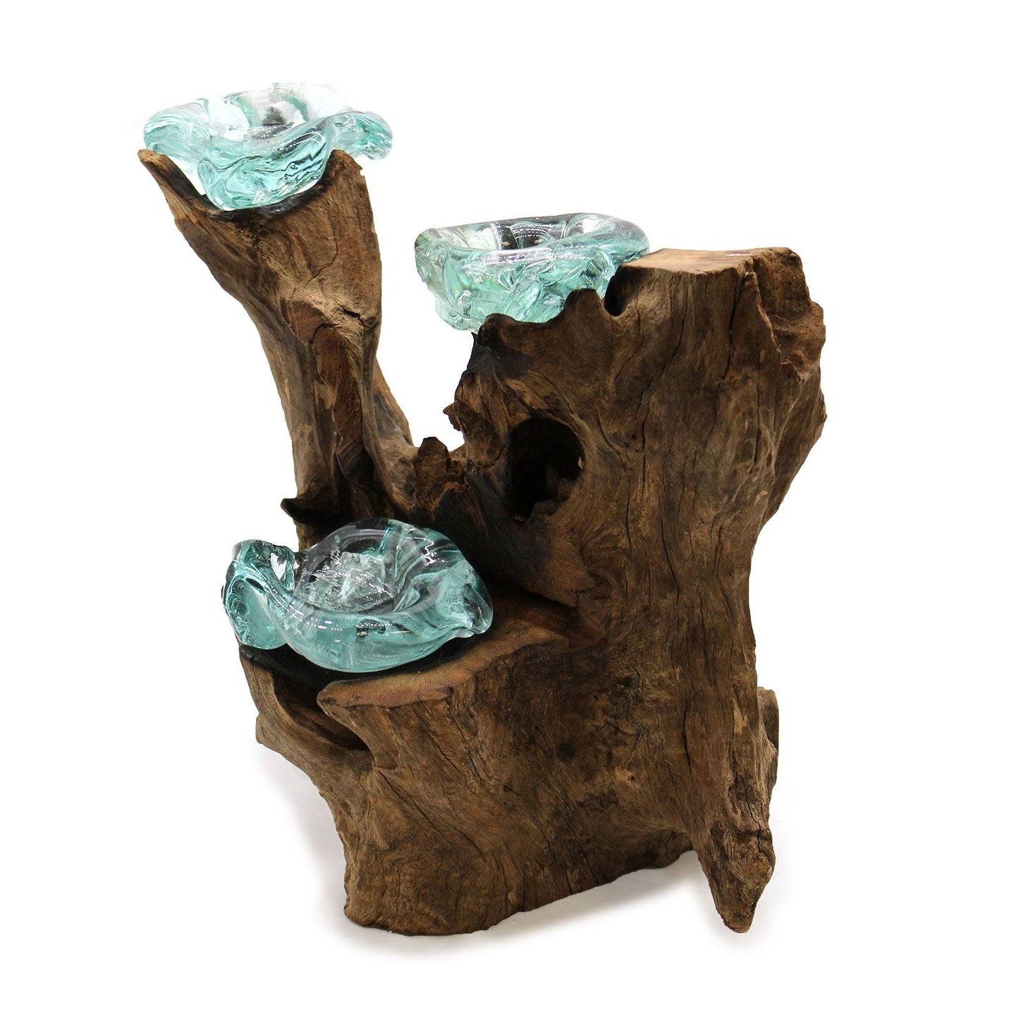 Recycled Glass Triple Candle Holder – Gamal Wood