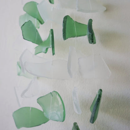 Recycled Glass Wind Chime – Green & White 60 CM