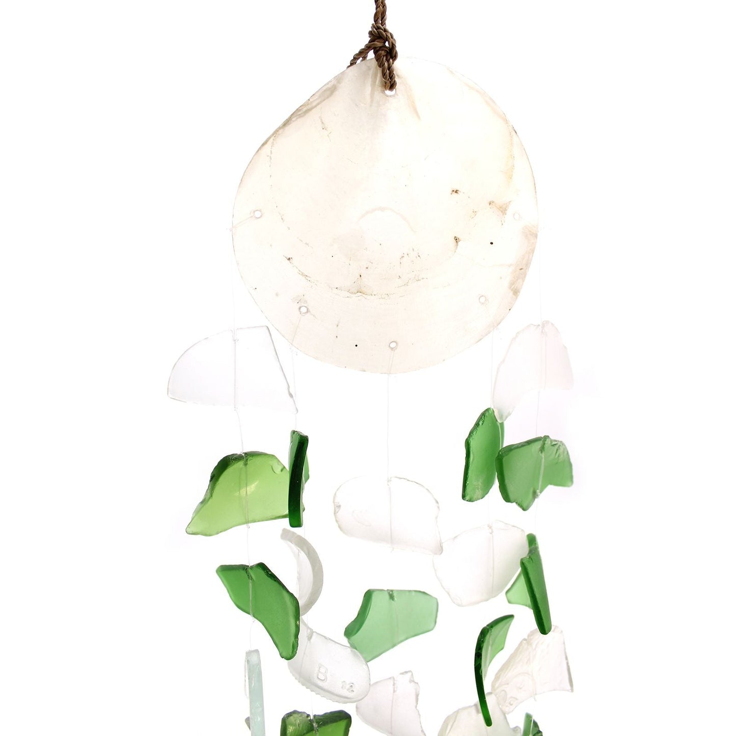 Recycled Glass Wind Chime – Green & White 60 CM