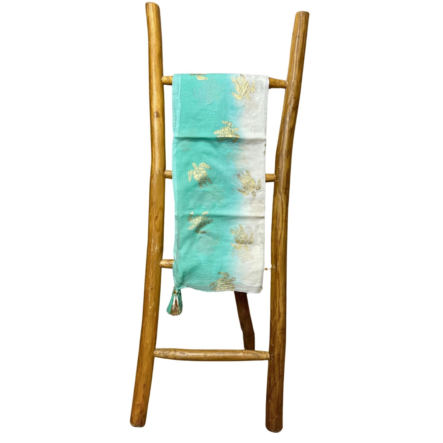 Nomad Sari På Med Collection - Pario - Vit & Turkos Guld Sköldpaddsdesign