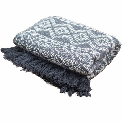 Boho Comfort Throw – Grey Geometric