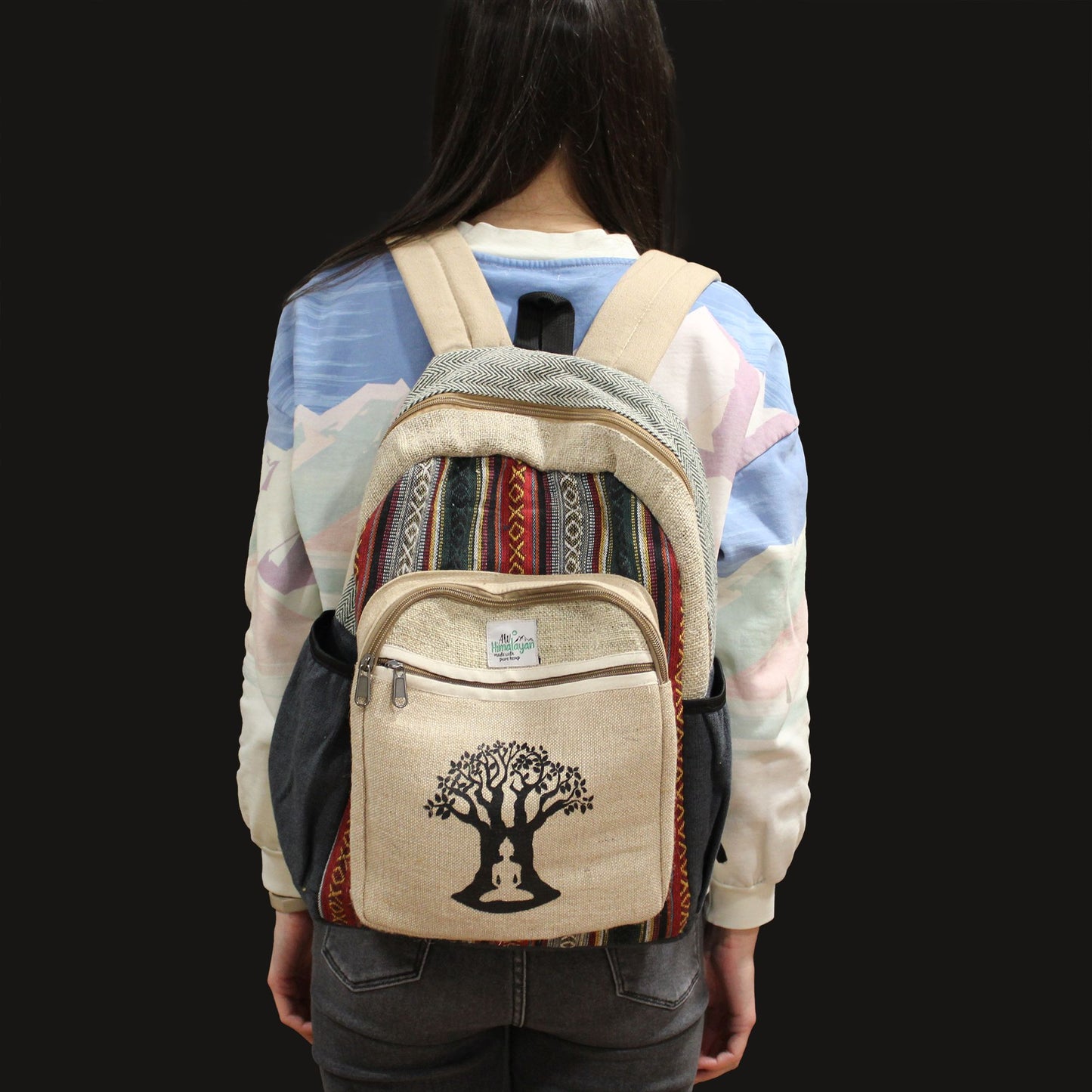 Large Hemp Backpack - Bohdi Tree Design