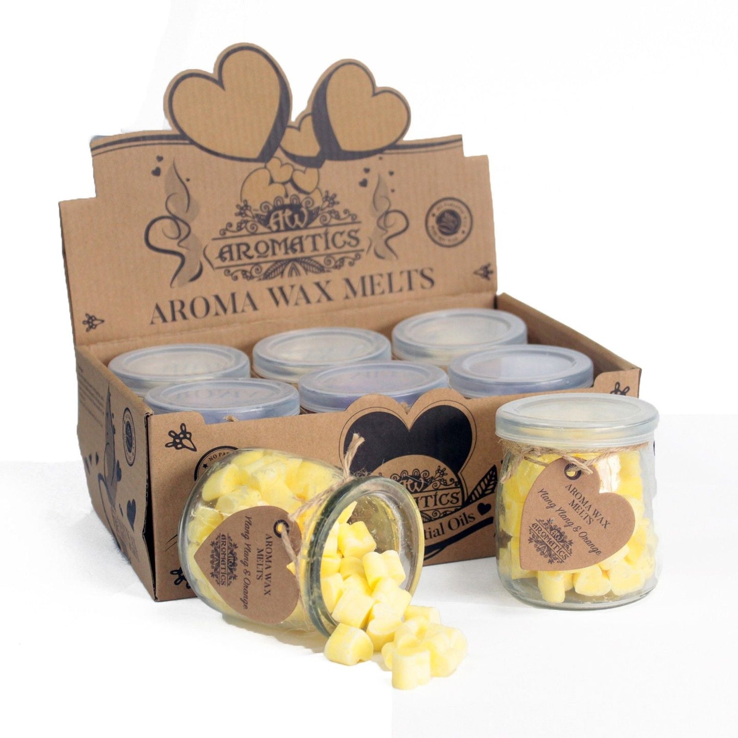 Soy Wax Aroma Melts – 60 Hearts in Glass Jar