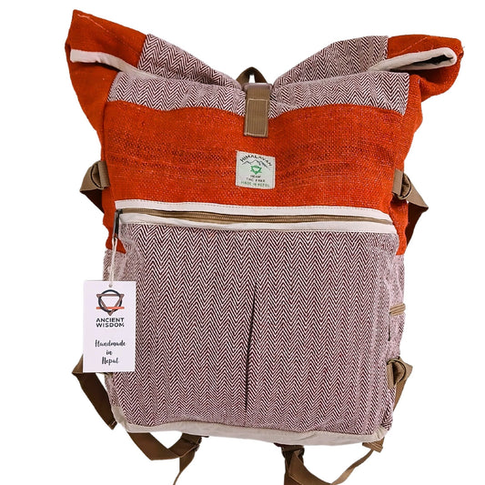 Hemp Trekking Rolling Backpack – Sunset Orange