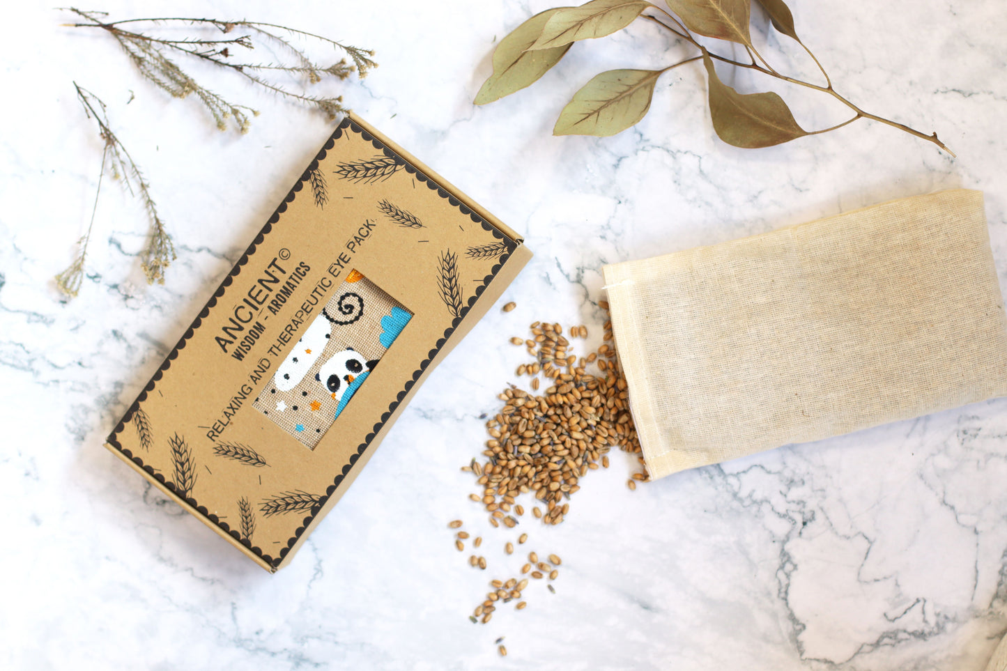 Lavender Natural Cotton & Juco Eye Pillow in Gift Box – Sleepy Panda