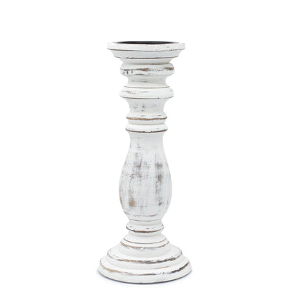 Classic Candle Stand – Whitewash (30 × 10 CM, Medium)