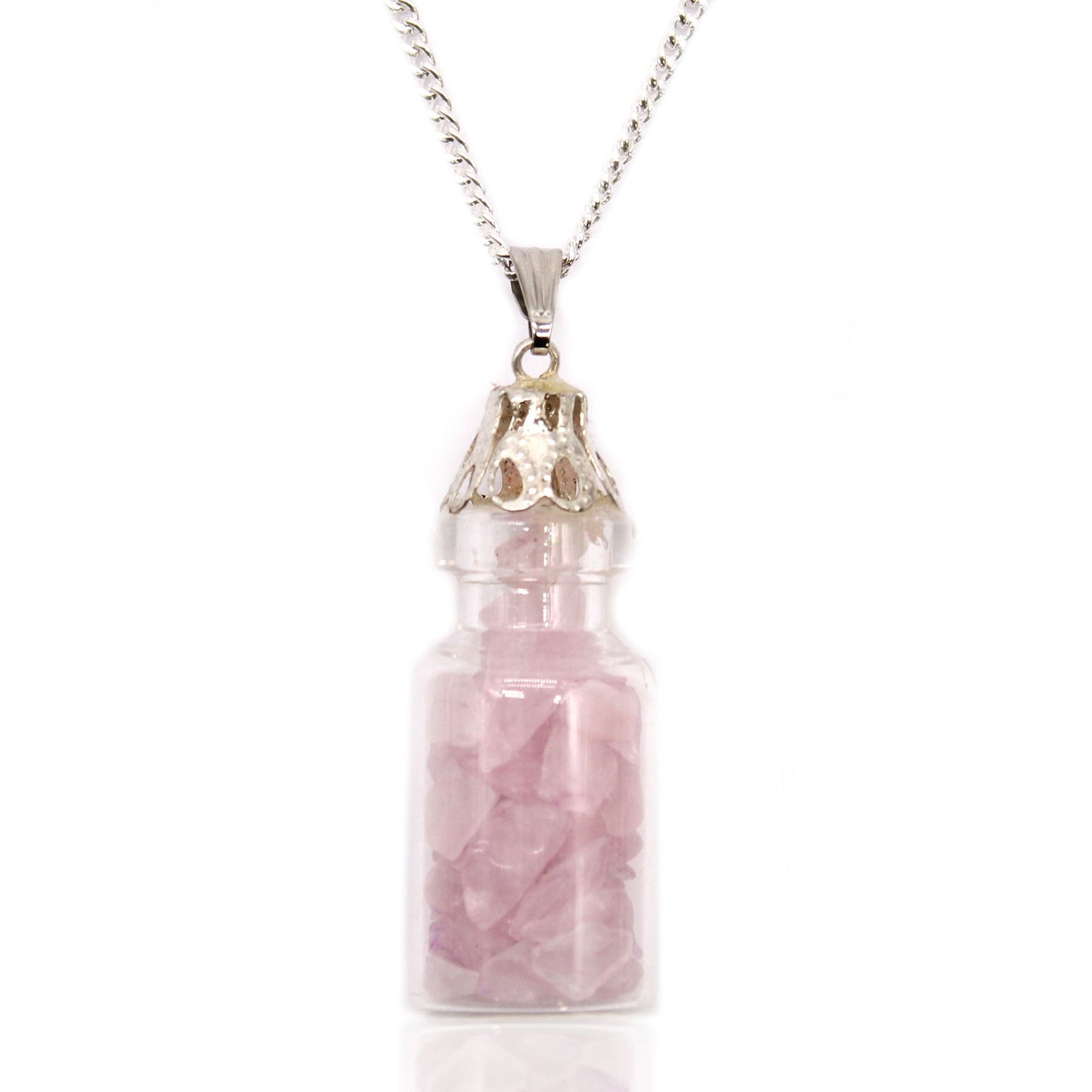 Bottled Gemstones Necklace – Rose Quartz
