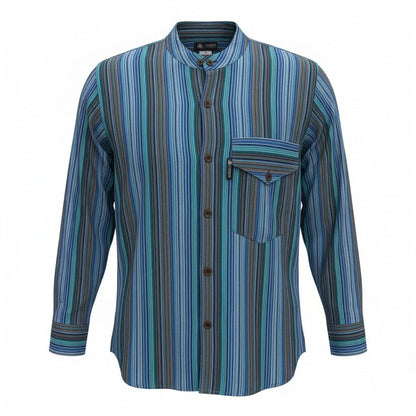 Nomad Sari Grandad Shirt - Turquoise - XL