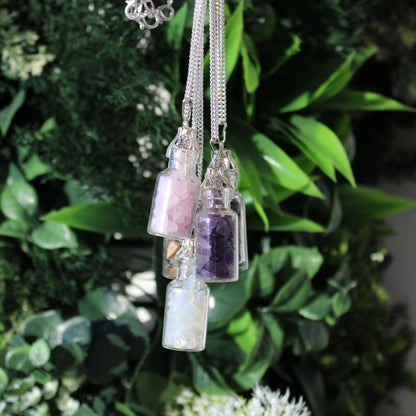Bottled Gemstones Necklace – Rose Quartz