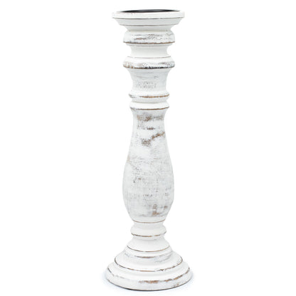 Classic Candle Stand – Whitewash (37 × 10 CM, Large)