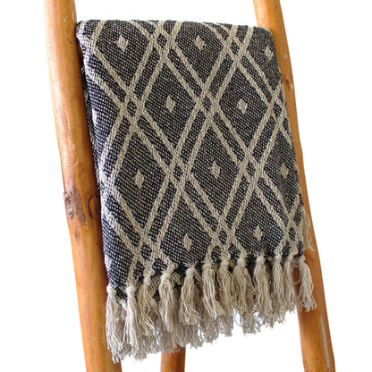 Boho Comfort Throw – Black & Beige Regency