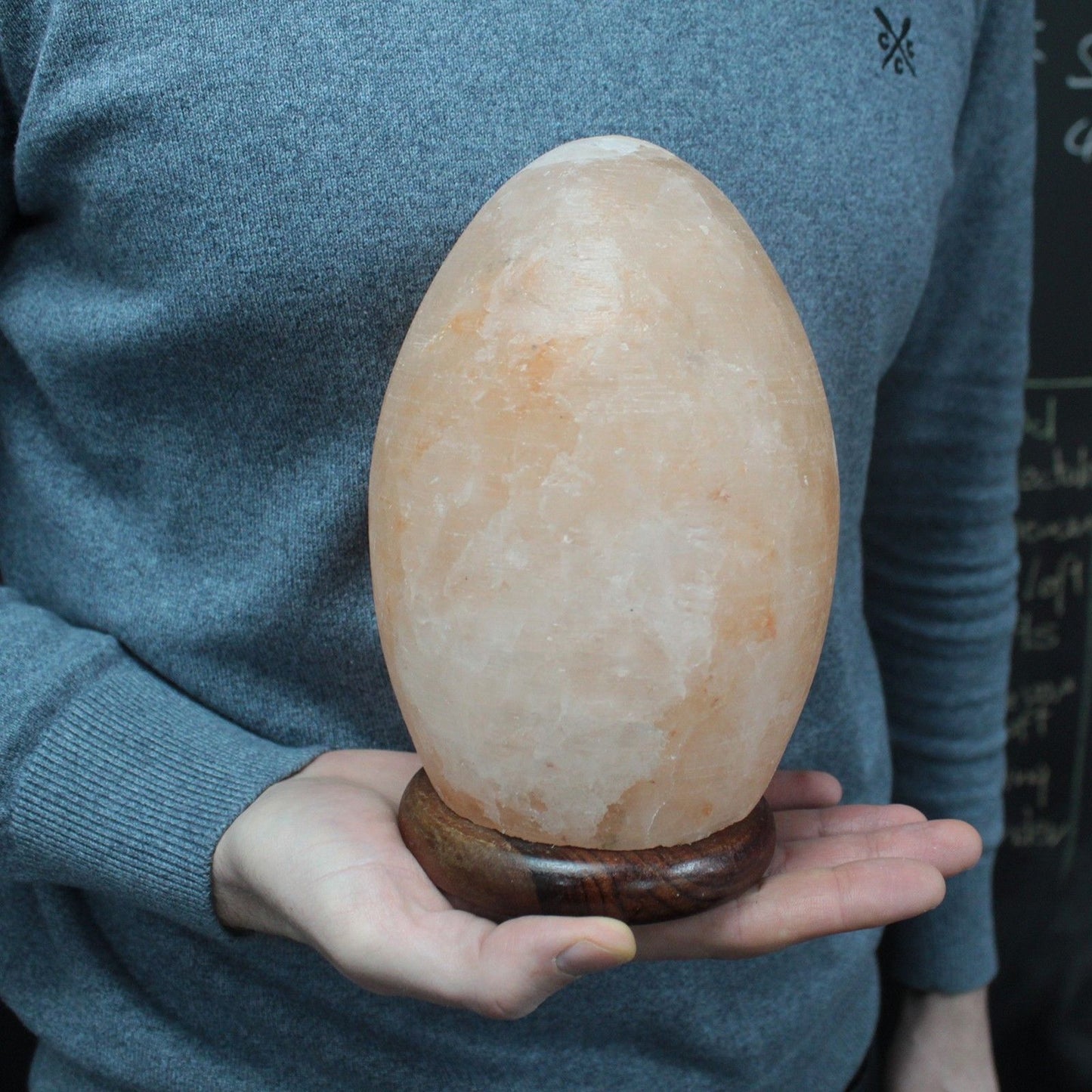 Himalayan Salt Lamp Egg – Wooden Base