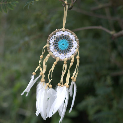 Pastel Blue Cotton Macramé Dream Catcher – 9 CM