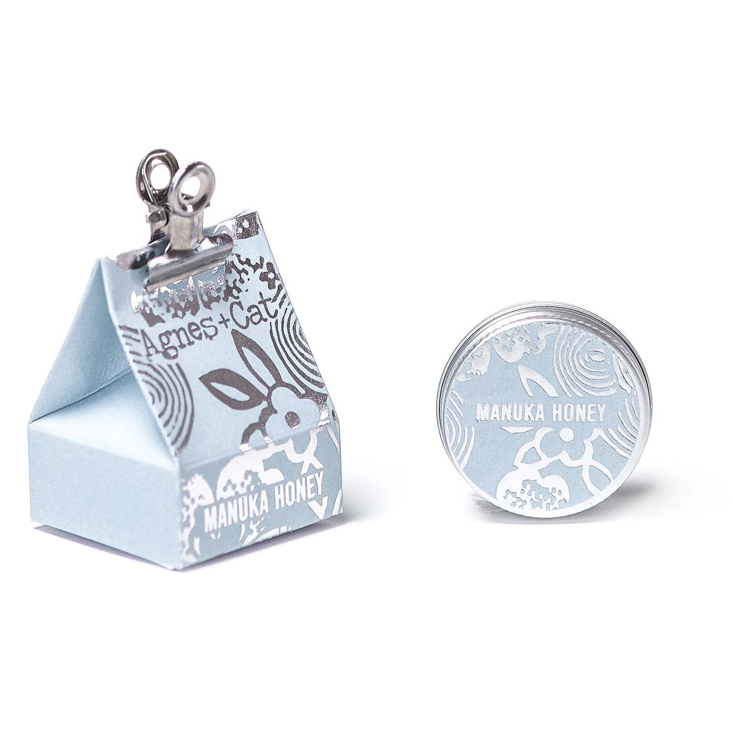 Vegan Manuka Honey lip balm 12g tin with label, nourishing shea butter, cocoa butter, jojoba and avocado oils