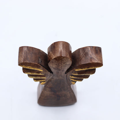 Small Mango Wood Angel - Gold Decor