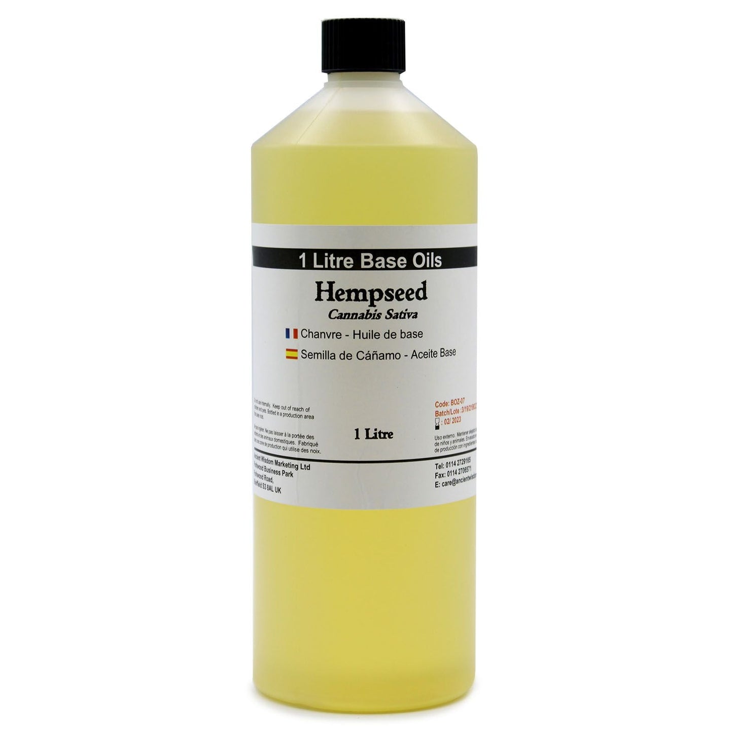 Aceite base puro de semilla de cáñamo 1 litro para diluir aceites esenciales y cuidado de la piel