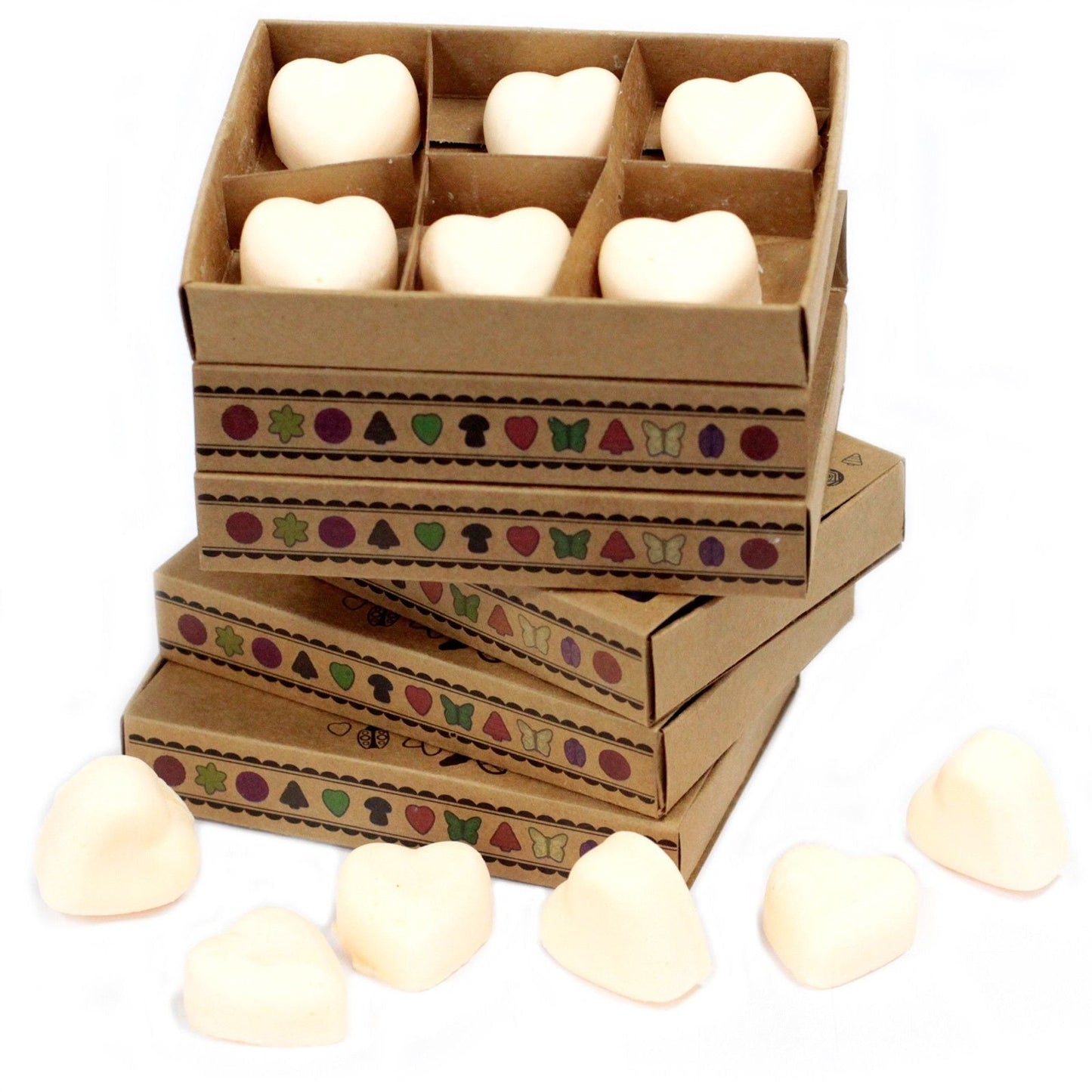 Cinnamon & Orange soy wax melts gift set box with 6 scented wax melts separated by cardboard dividers