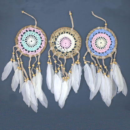 Pastel Pink Macramé Dream Catcher – 12 CM (Assorted Colours)