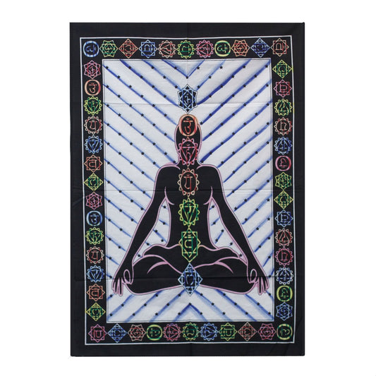 Handbrushed Cotton Wall Art – Chakra Buddha