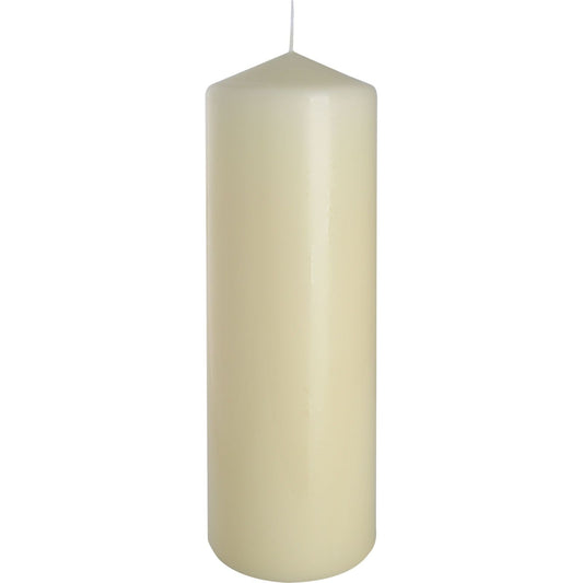 Ivory paraffin wax pillar candle, 80x250mm tall decorative candle for home decor, long-lasting burn up to 160 hours