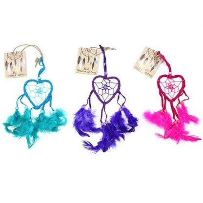 Turquoise & Pink Heart Dream Catcher – 22 CM