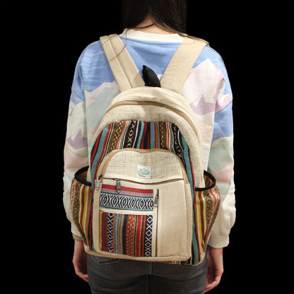 Large Hemp Backpack – Straight Zips Style