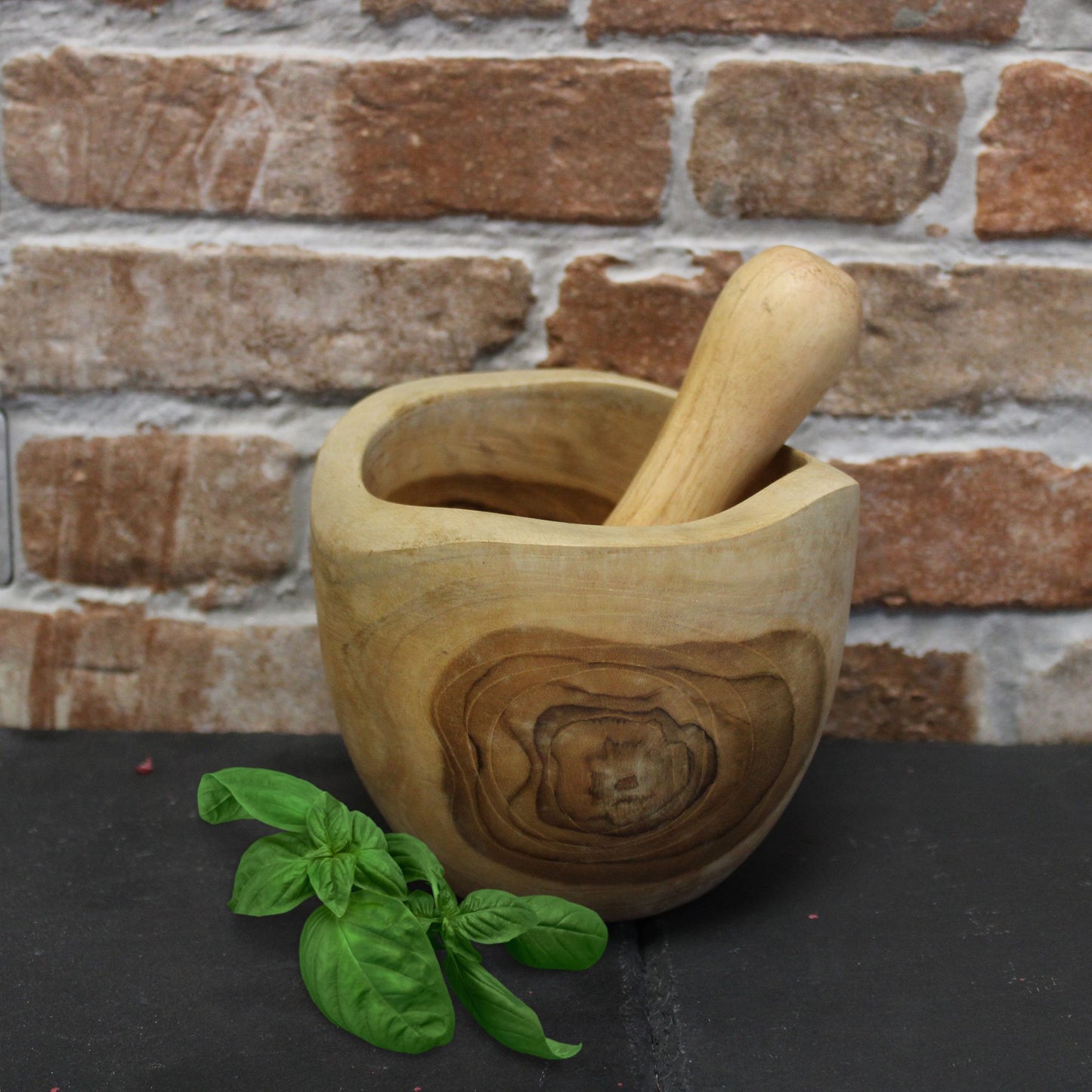 Ergo Teak Pestle & Mortar – Medium