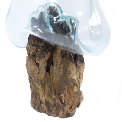 Molten Glass on Wood – Large Bowl