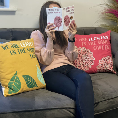 Olive Poem Cotton Cushion Cover – 45x45 CM