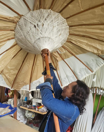 Organic Cotton Patio Parasol – Vibrant Orange 2M