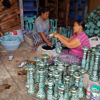 White Gold Large Candle Stand – Decorative Metal