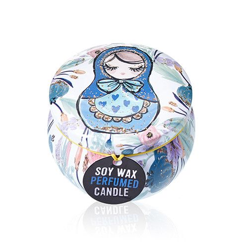 Soy Wax Art Tin Candle – Russian Dolls Design