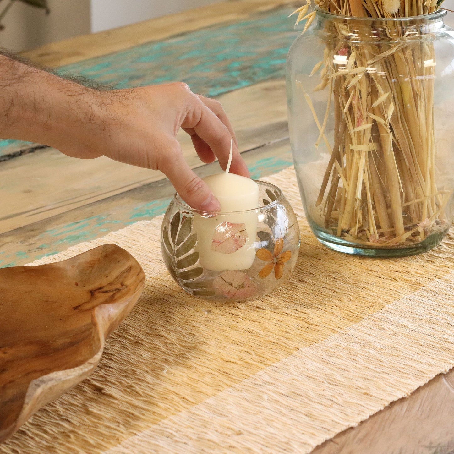 Recycled Glass Candle Holder – Primavera 8x10 CM