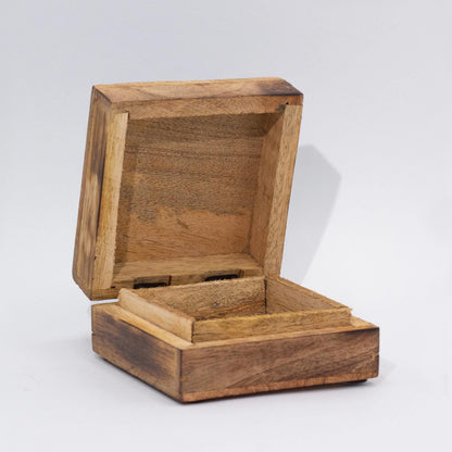 Mango Wood Enamelled Box – 13.5x13.5x6CM