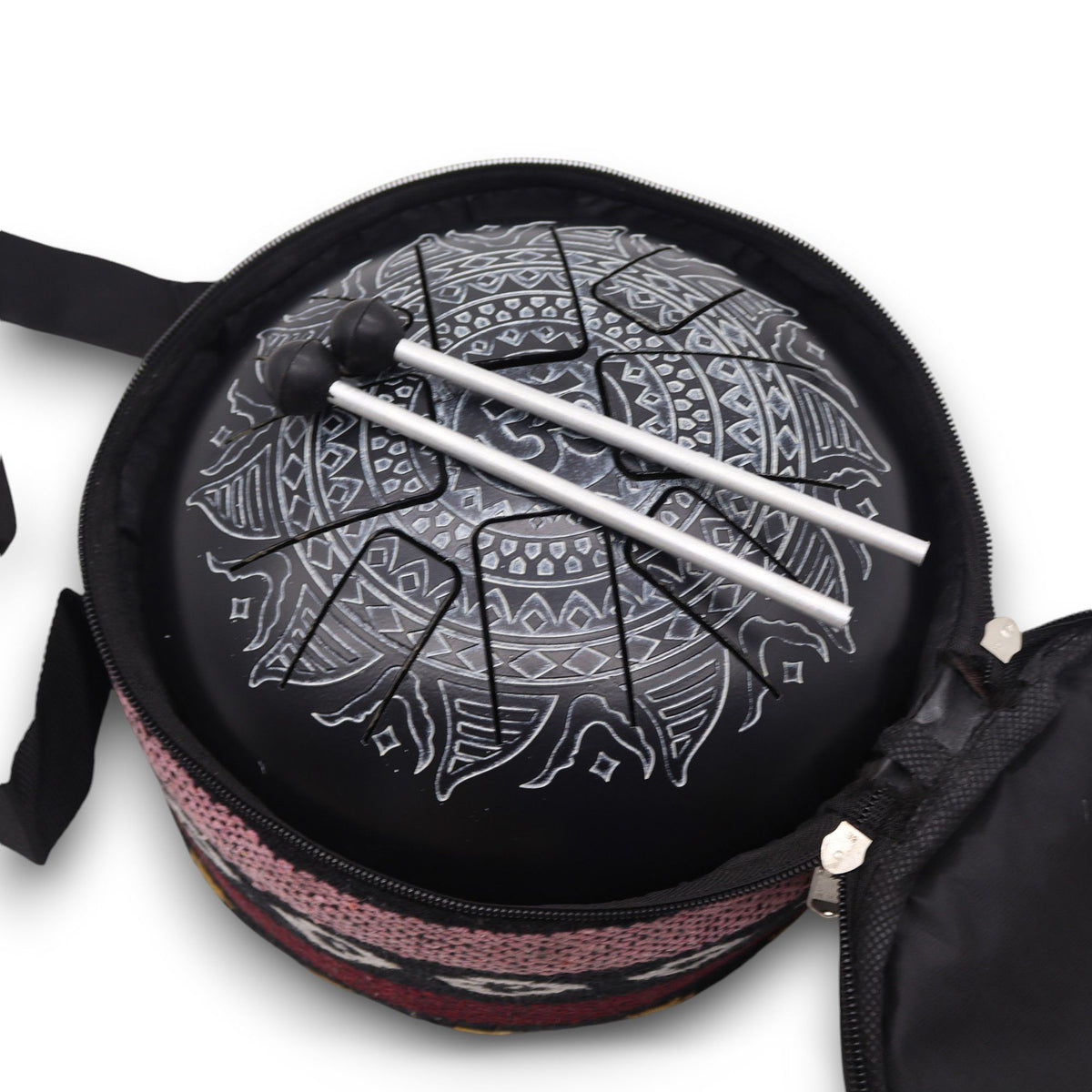 Happy Drum Om Mandala Engraved- 22x15cm
