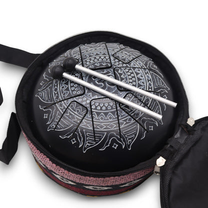 Happy Drum Om Mandala Engraved- 22x15cm
