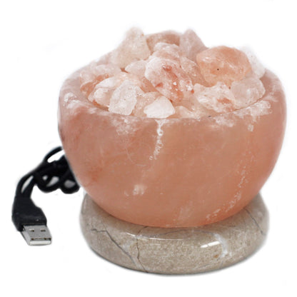 USB Fire Bowl Himalayan Salt Lamp (Multi-Color)