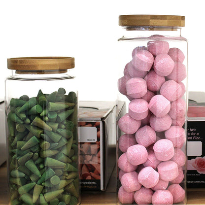 Tarro de vidrio de bambú Cottage - 15 cm