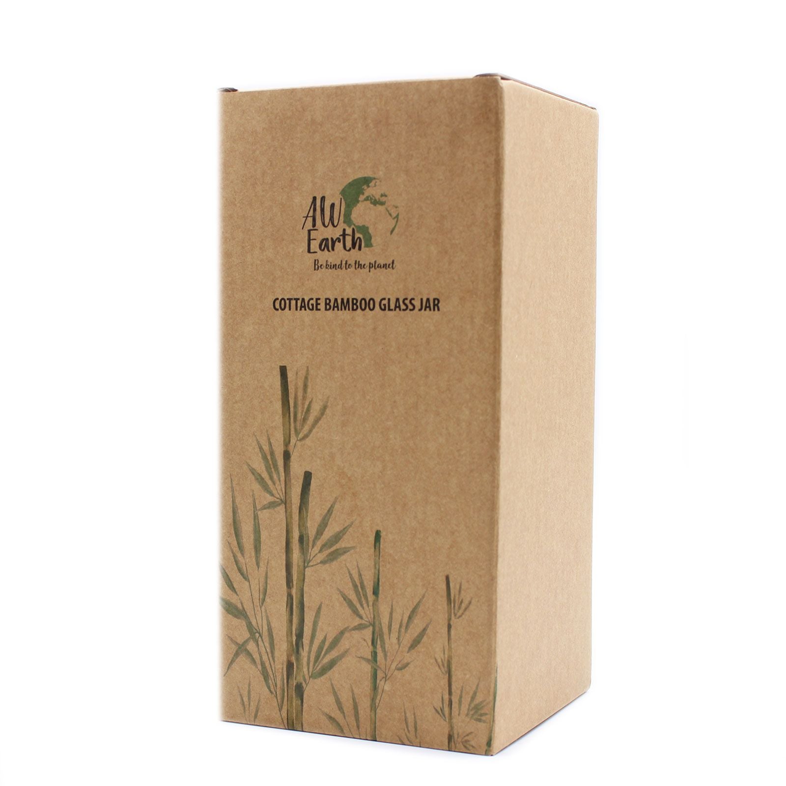 Alt-Tag: Aufbewahrungsglas aus Bambus und Glas – 20CM Verpackungsbox für Aufbewahrungsglas aus Bambus und Glas mit Eco-Style-Design