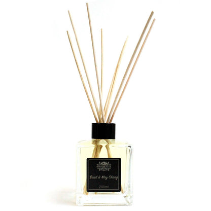 Basilikum- & Maychang-Essential-Oil-Raumduft-Diffusor mit Duftstäbchen – 200-ml-Glasflasche mit natürlichen Stäbchen, 200 ml Raumduft-Diffusor für zuhause